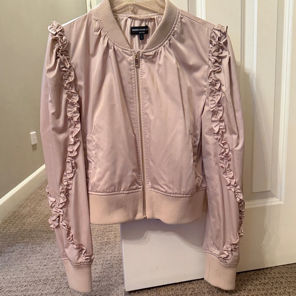Generation love  Pink Ruffled moto Jacket
